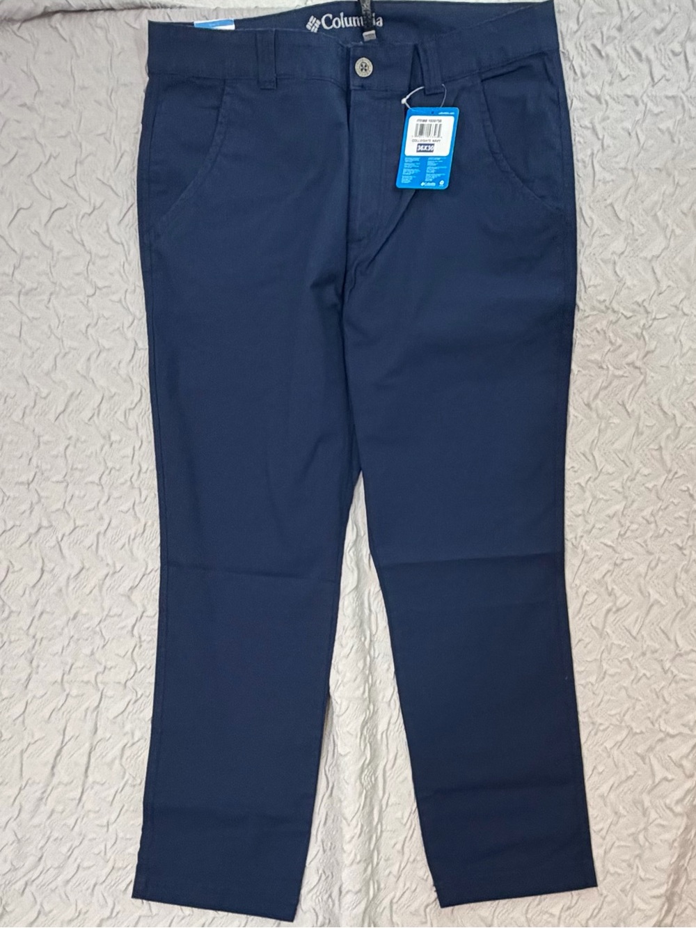 Columbia Active Fit Straight Leg Pants Mens 36W 30L Navy Blue NWT